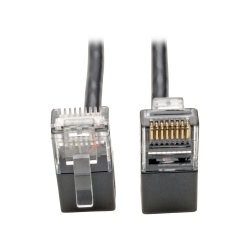 Tripp Lite 1FT RJ45 Right-Angle Male to RJ45 Male Cat6 UTP Patch Cable - Black