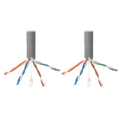 Tripp Lite 1000FT Cat6 Gigabit Bulk Solid Plenum-Rated PVC Cable - Gray