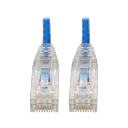 Tripp Lite 0.5FT RJ45 Male to RJ45 Male Cat6 Gigabit Snagless Molded Slim UTP Patch Cable - Blue