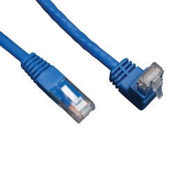 Tripp Lite 5FT RJ45 Right Angle Up Male to RJ45 Male Cat6 Gigabit Molded Patch Cable - Blue