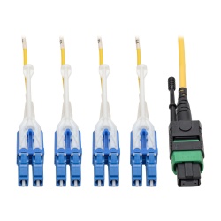 Tripp Lite 3.3FT MTP/MPO APC to 8xLC UPC Singlemode Breakout Patch Cable - Yellow
