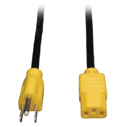Tripp Lite 4FT NEMA 5-15P to IEC-320-C13 Universal Computer Power Cord Lead Cable - Yellow Plugs