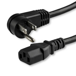 StarTech 15FT Right-Angle NEMA 5-15P to C13 Power Cable - Black