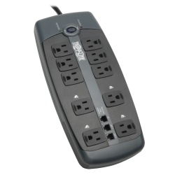 Tripp Lite 8FT 2395 Joule Surge Protector - Black, Metallic Silver