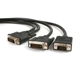 StarTech 6FT DVI-I to DVI-D and HD15 VGA Video Splitter Cable - Black