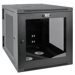 Tripp Lite SmartRack 12U Server Depth Wall Mountable Rack Enclosure Cabinet with Clear Acrylic Window - Black