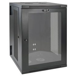 Tripp Lite 19 Inch 18U Wall Mountable Rack Enclosure Server Cabinet w Hinged Acrylic Window - Black