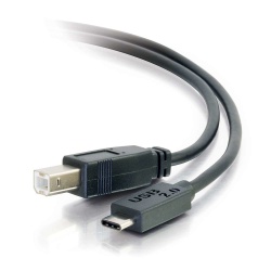 C2G 3FT USB2.0 Type-C Male to USB Type-B Male Cable - Black