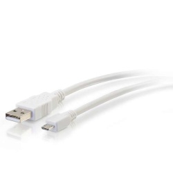 C2G 6FT USB Type-A Male to Micro USB Type-B Male Cable - White