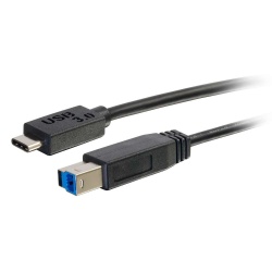 C2G 6FT USB Type-B Male to USB Type-C Male Cable - Black