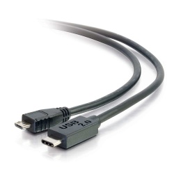 C2G 6FT USB Type-C Male to Micro USB Type-B Male Molded Cable - Black