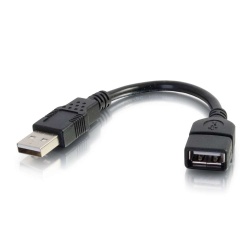 C2G 0.5FT USB Type-A Male to USB Type-A Female Extension Cable - Black