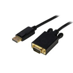 StarTech 10FT DisplayPort Male to VGA Male Adapter Cable - Black