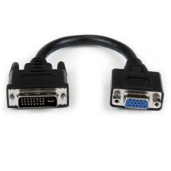 StarTech 8IN DVI Male to VGA Female Cable Adapter - Black