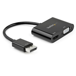StarTech DisplayPort Male To HD-15 VGA With HDMI Female Adapter - Black