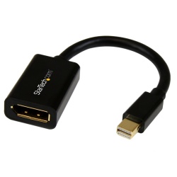 StarTech 6IN Mini DisplayPort Male To DisplayPort Female Video Cable Adapter - Black