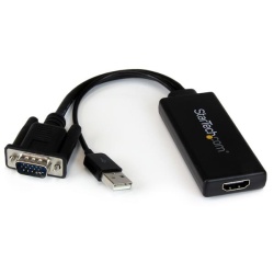 StarTech 10IN USB Type B Male To HDMI Female Adapter with USB Audio - Black
