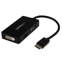 StarTech 3 in 1 DisplayPort To VGA DVI Or HDMI Converter - Black