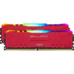 64GB Crucial Ballistix RGB 3200MHz PC4-25600 CL16 1.35V DDR4 Dual Memory Kit (2 x 32GB)- Red