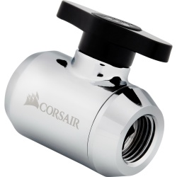 Corsair Hydro X Series XF Hardware Cooling Accessory Ball Valve - Chrome