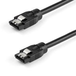 2FT StarTech SATA Round Latched to SATA Round Cable - Black