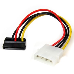 6IN StarTech 4 Pin Molex LP4 to Left Angle SATA Power Cable Adapter