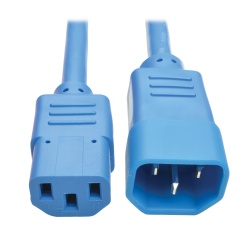 2FT Tripp Lite C14 To C13 Heavy Duty Power Extension Cable - Blue