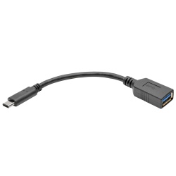 6IN Tripp Lite USB Type-C Male to USB Type-A Female Cable - Black
