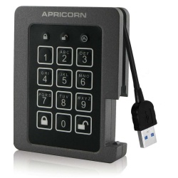 240GB Apricorn Aegis Padlock External Solid State Drive - Black, Grey
