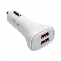 Tripp Lite Dual-Port USB Car Charger - White