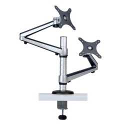 Tripp Lite Dual Full Motion Flex Arm Desk Clamp - Supports 13 To 27 Inch Monitors