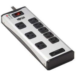 8FT Tripp Lite 8-Outlet 1 x USB-A And 1 x USB-C Surge Protector - Silver, Black