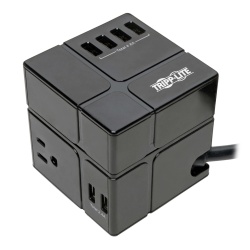 6FT Tripp Lite Protect It! 3 Outlet Power Cube With 6 USB A Ports Surge Protector -  Black