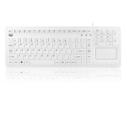 Adesso Antimicrobial USB QWERTY Waterproof Touchpad Keyboard - White