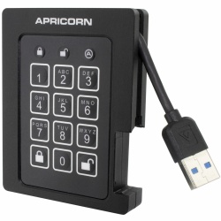 4TB Apricorn Aegis Padlock USB3.0 External Solid State Drive - Black