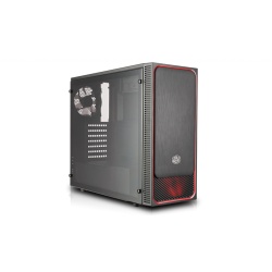 Cooler Master MasterBox E500L Midi Tower Computer Case - Black, Red
