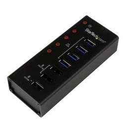 StarTech 4-Port USB3.0 Hub With 3 Dedicated Charging Ports - Black