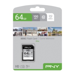 64GB PNY Elite UHS-I Class 10 SDXC Flash Memory Card