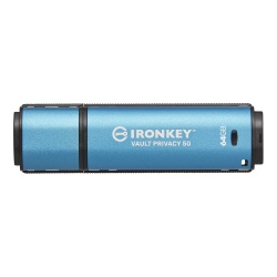 64GB Kingston Technology IronKey Vault Privacy 50 USB Type A Flash Drive - Blue