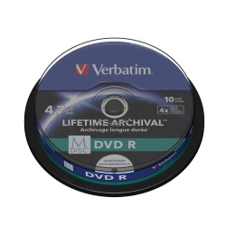 Verbatim M-Disc DVD R 4.7GB 4X 10-Pack Spindle