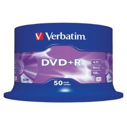 Verbatim DVD+R 16x 4.7GB 50-Pack Spindle