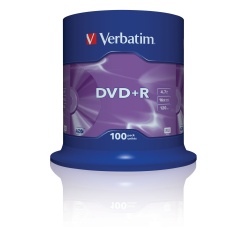 Verbatim DVD+R Matt Silver 4.7GB DVD+R 100-Pack Spindle