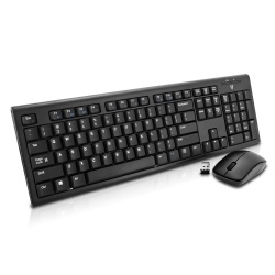 V7 CKW100 USB Wireless QWERTY Black Keyboard and Mouse Combo - UK Layout