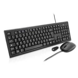 V7 USB Wired AZERTY Keyboard and Mouse Combo - French Layout