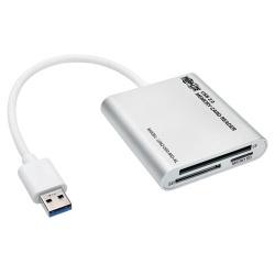 Tripp Lite USB3.0 SuperSpeed Multi-Drive Memory Card Reader / Writer - Silver 