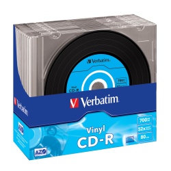 Verbatim 52X CD-R AZO Data 700MB 10-Pack Slim Jewel Case Box