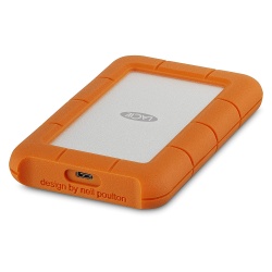 1TB LaCie Rugged Mini External Hard Drive, USB 3.1 Type C - Orange