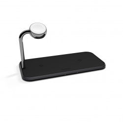 ZENS Dual+Watch 10-Watt Aluminum Wireless Charging Pad and Watch Charger Station