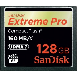 128GB SanDisk Extreme Pro CompactFlash Memory Card - 1000x  Speed Rating