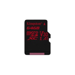 64GB Kingston Canvas React microSD Memory Card CL10 UHS-I U3 V30 A1